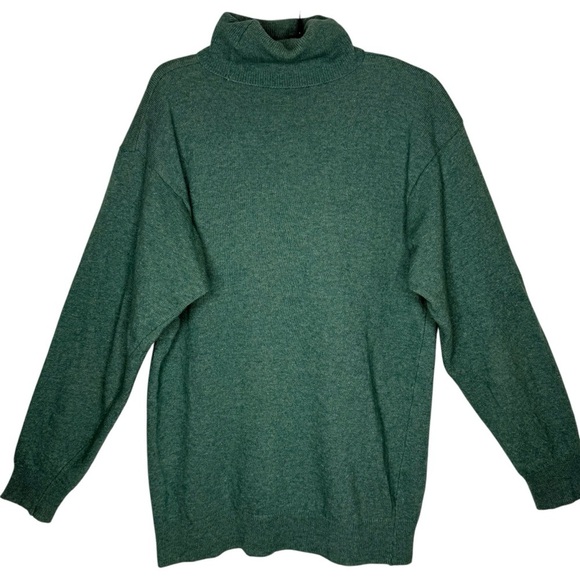 German Made Women’s Sea Foam Green Wool Cashmere Turtleneck Sweater Size 36 38 M - Picture 4 of 15